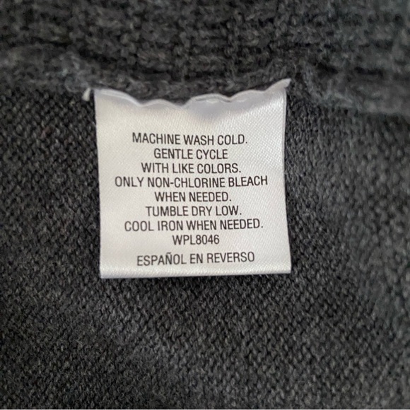 Tasso Elba 1/4 zip Charcoal Textured Waffle Weave Sweater Medium - Picture 4 of 4